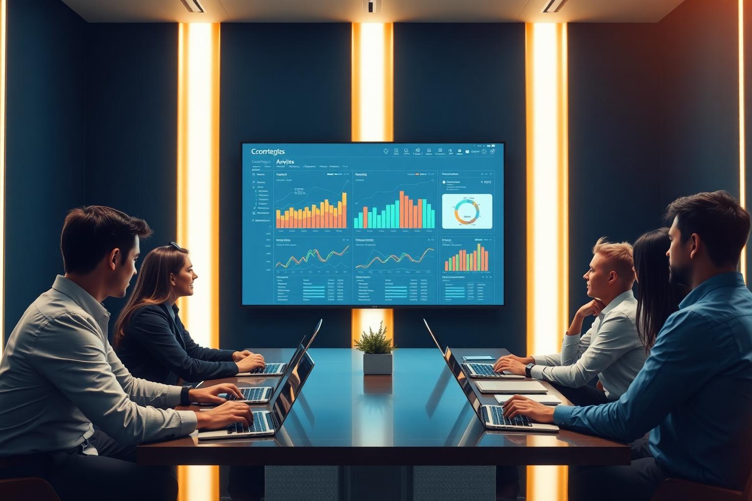 Marketing analytics war-room with live dashboards